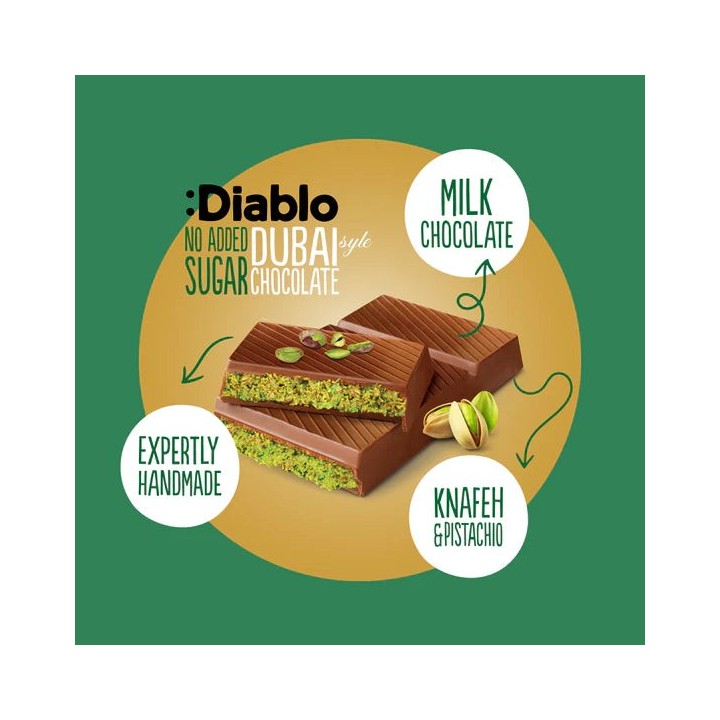 Chocolate Dubai sin Azúcar :Diablo 200 g
