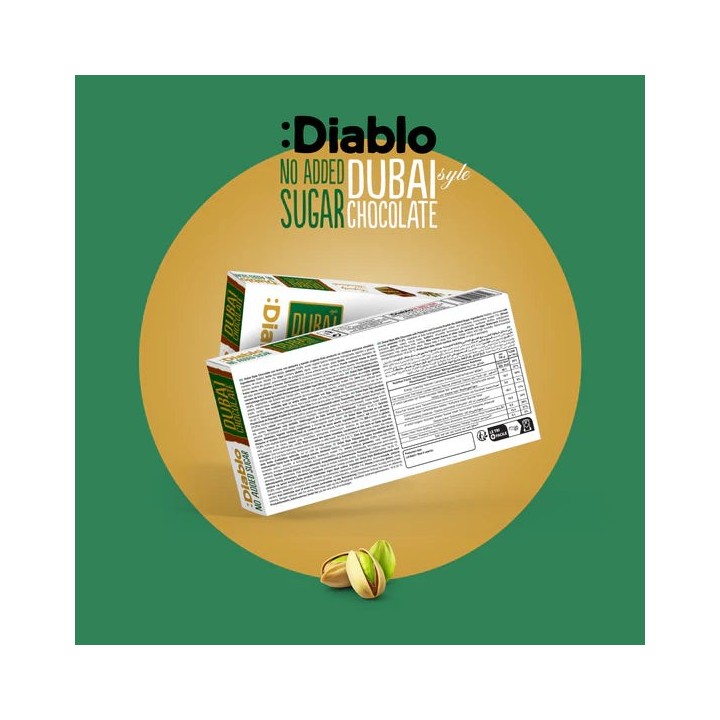 Chocolate Dubai sin Azúcar :Diablo 200 g