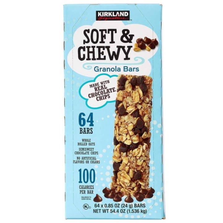 Barritas de Granola Soft & Chewy con Chips de Chocolate Kirkland 64 un x 24 g
