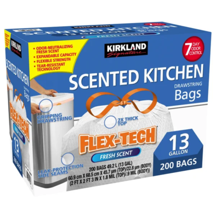 Bolsas Basura Cocina Aromatizadas 61 x 69 cm Kirkland 200 un