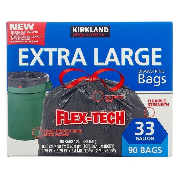 Bolsas Basura Negra 84 x 99 cm Kirkland 90 un