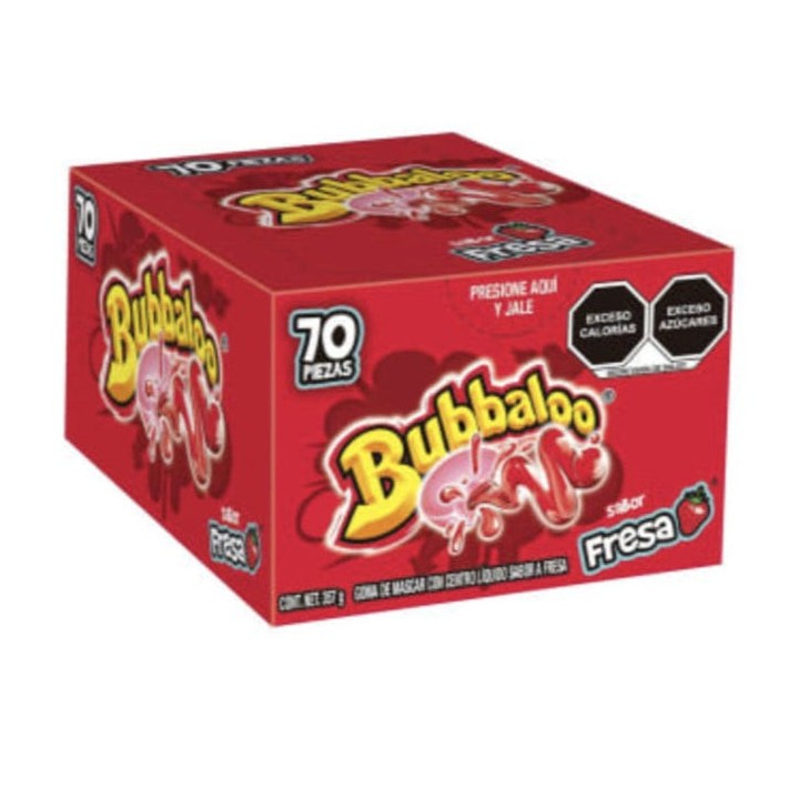Chicles Frutilla Bubbaloo 70 un x 5.1 g