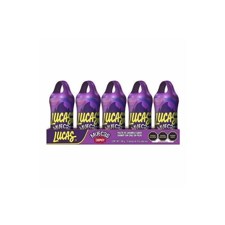 Chupete de Caramelo Chamoy Lucas Muecas 10 un x 24 g