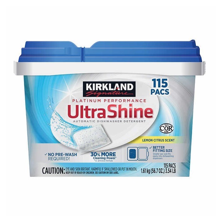 Lavavajillas en Cápsulas UltraShine Kirkland 115 un