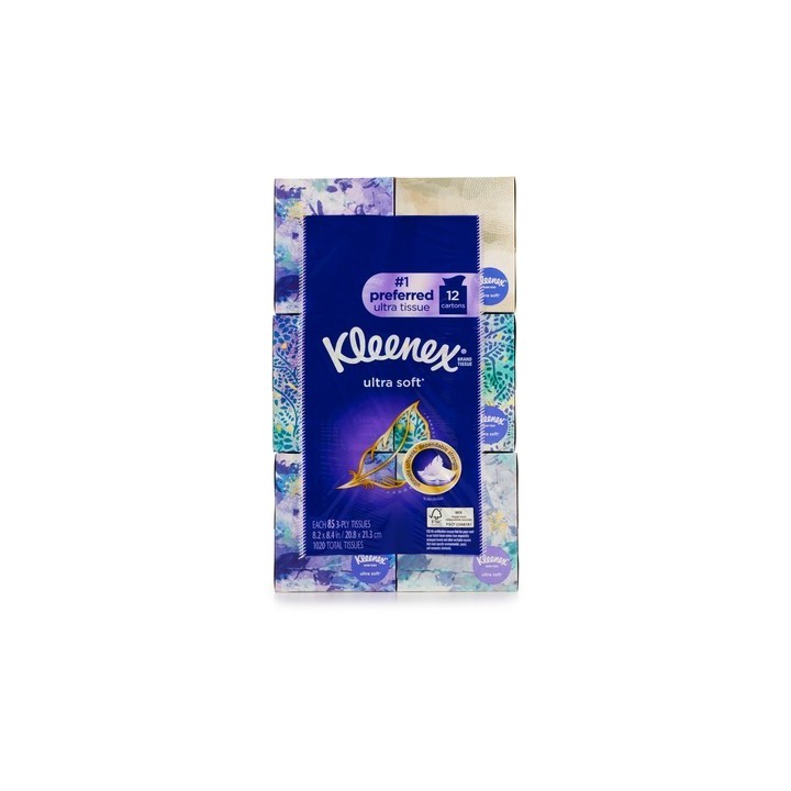 Pañuelos Desechables Ultra Suaves Kleenex 12 pack x 85 un