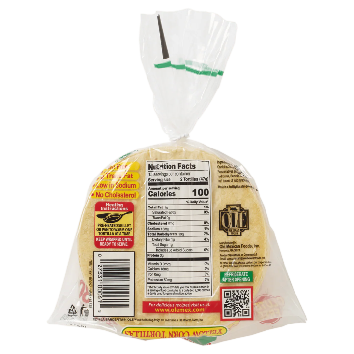 Tortillas Maíz Amarillo La Banderita 705g