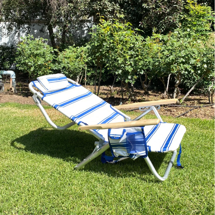 Silla Playa 5 Posiciones Reposabrazos Madera Sunseeker