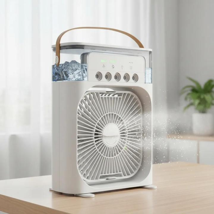 Ventilador humificador portátil 3 en 1