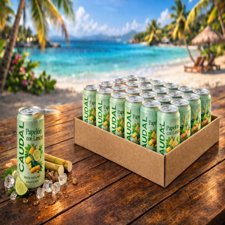 Pack 24 Bebidas Naturales Gasificadas Papelón con Limón Caudal 350ml