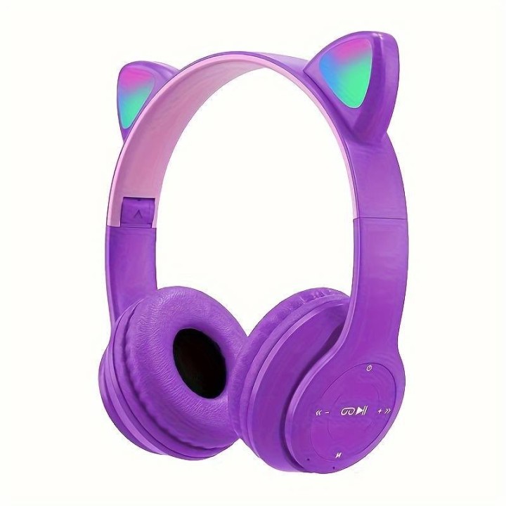 Audífonos Led Gamer Inalámbricos De Gato