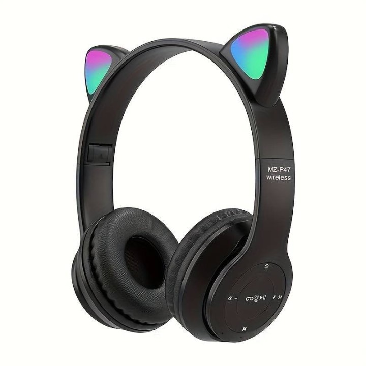 Audífonos Led Gamer Inalámbricos De Gato