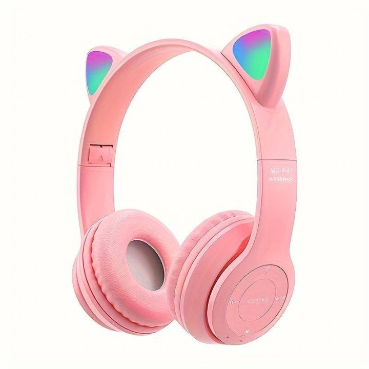 Audífonos Led Gamer Inalámbricos De Gato
